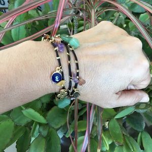 EVIL EYE / KHAMSA Gemstone Charm Bracelet